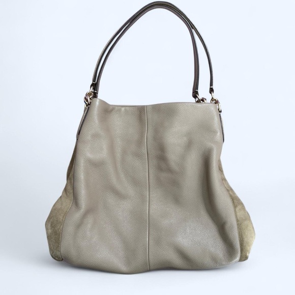 Coach Madison Phoebe Leather Suede Shoulder Bag - Picture 1 of 8
